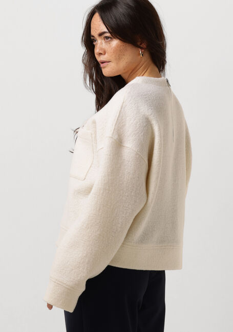 Weiße VANILIA Pullover CURL WOOL SWEAT - large