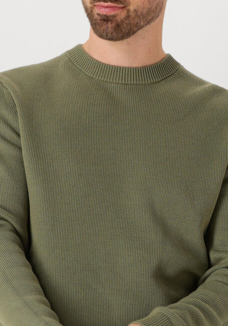 Gr&uuml;ne SELECTED MEN Pullover SLHDANE LS KNIT STRUCTURE CREW NECK NOOS - large
