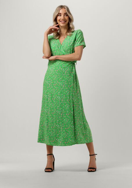 Grüne OBJECT Midikleid OBJEMA ELISE S/S LONG WRAP DRESS - large