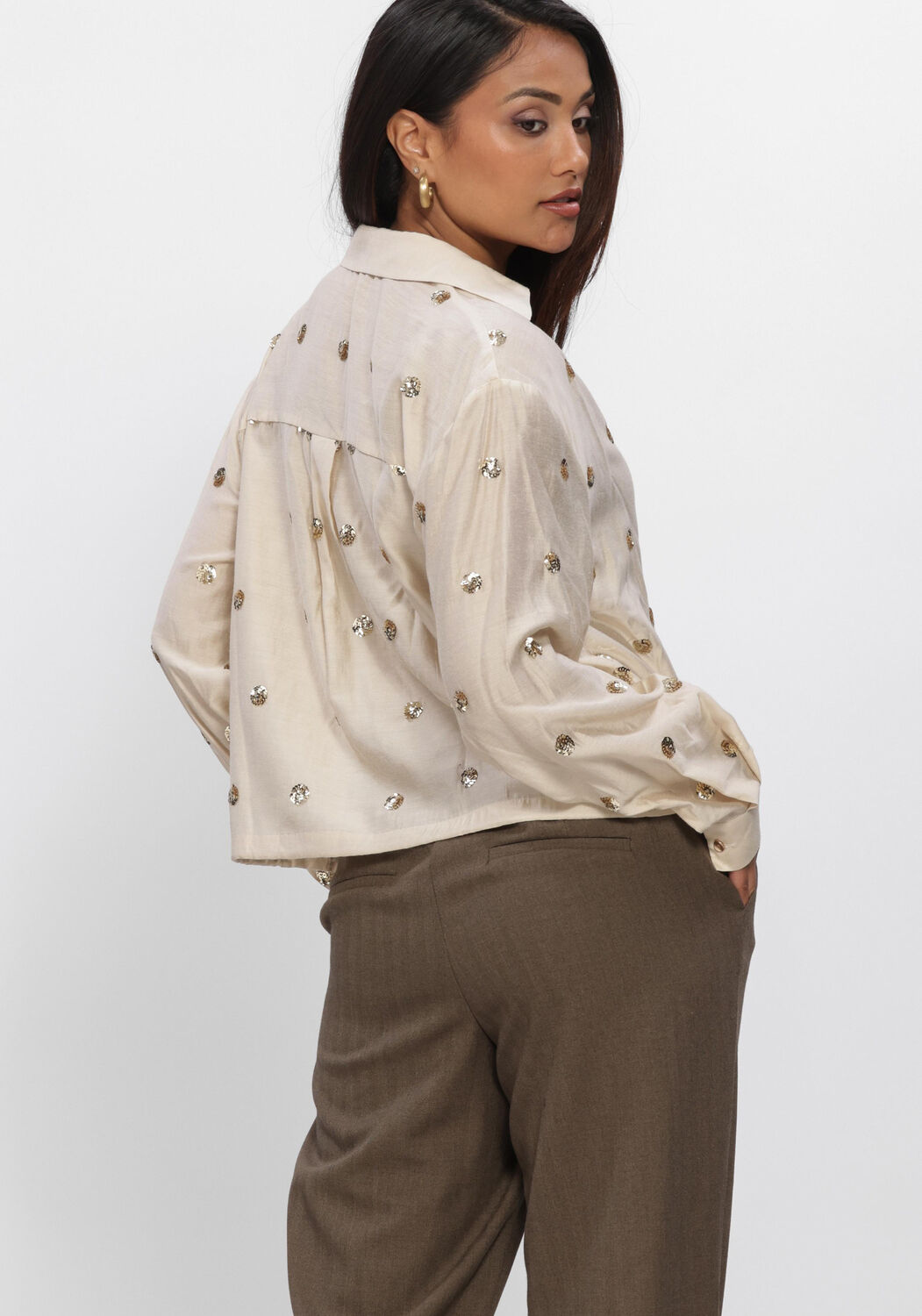 Creme NUKUS Blusen ANIKA BLOUSE PAILLET - large