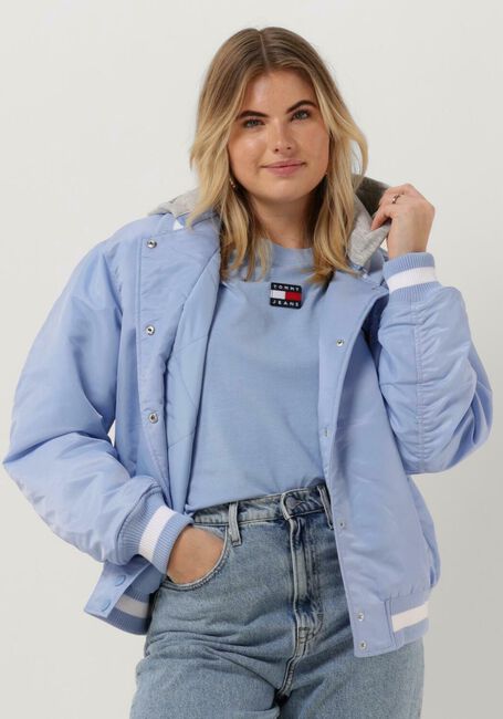 Blaue TOMMY JEANS Jack TJW GRAPHIC SATIN BOMBER JACKET - large