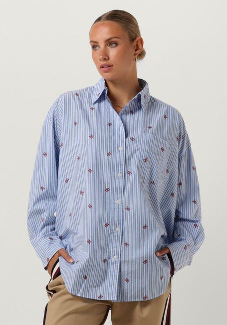 Hellblau TOMMY HILFIGER Blusen CMD STRIPE NEW OVERSIZD CO SHIRT - large