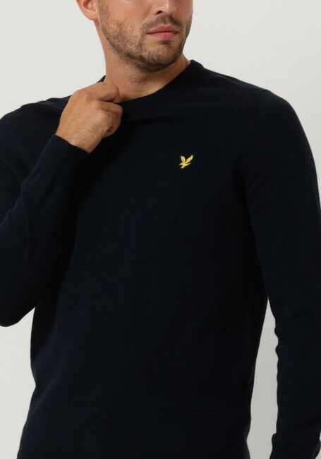 Blaue LYLE & SCOTT Pullover CREW NECK COTTON MERINO JUMPER - large
