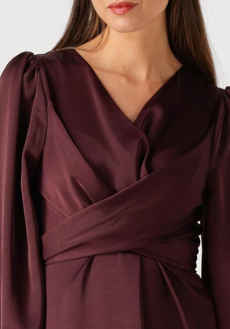 Bordeaux NEO NOIR Midikleid RIMINI HEAVY SATEEN DRESS - large