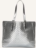 Silberne NÚNOO Umhängetasche MAXI SHOPPER BRAIDED RECYCLED COOL - medium