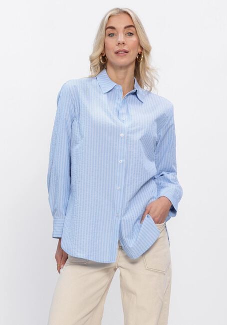 Blaue MODSTR&Ouml;M Blusen VIGGEMD STRIPE SHIRT - large