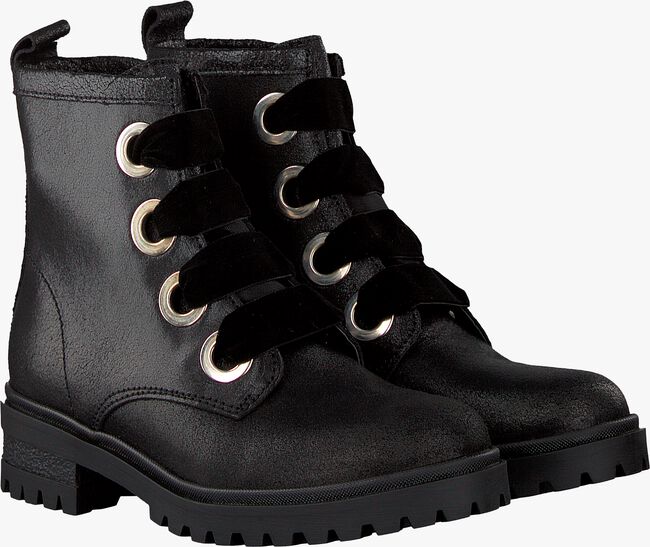 Schwarze TOMMY HILFIGER Schnürboots METALLIC CLEATED LACE UP BOOT - large
