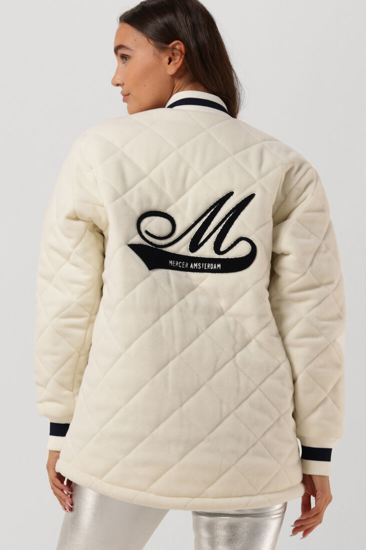 creme mercer amsterdam jack the mercer quilted vasrsity wool