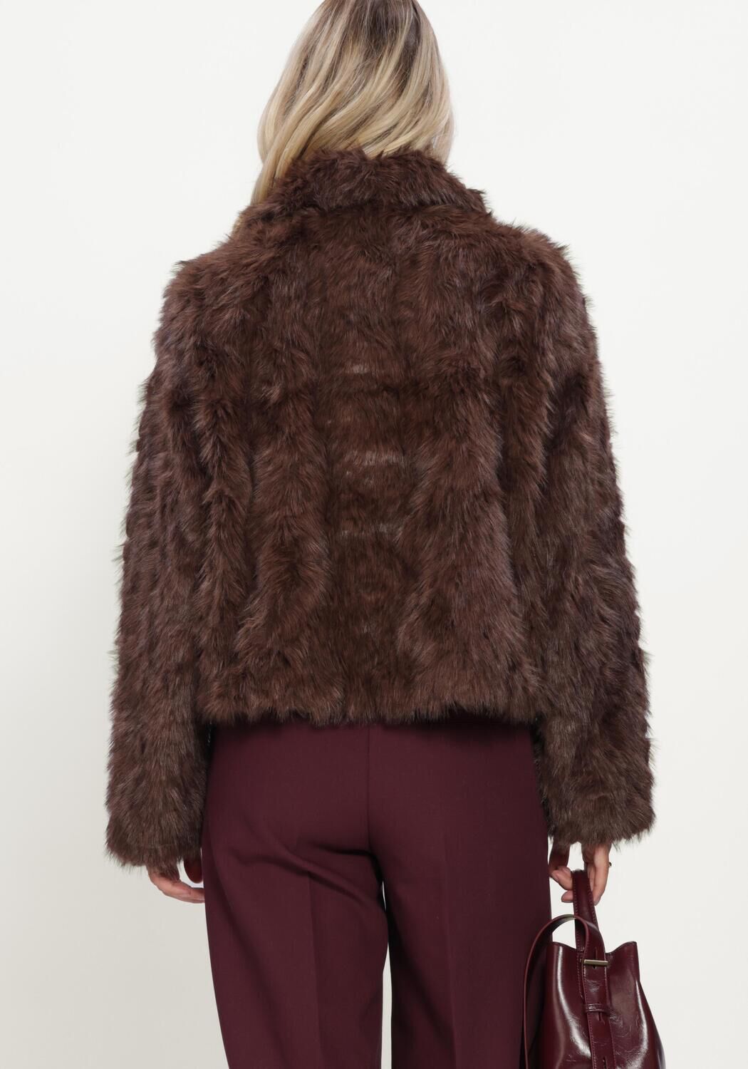 Braune SUMMUM Fake-Fur-Jack JACKET SOFT FAUX FUR - large