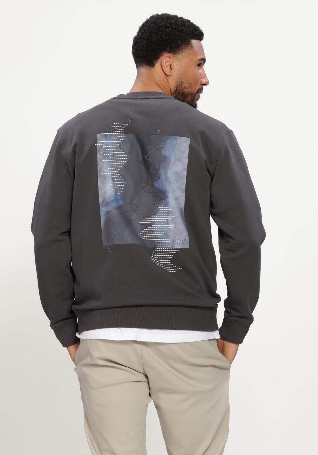 Dunkelgrau CAST IRON Sweatshirt CREWNECK RELAXED FIT GRAPHIC - large