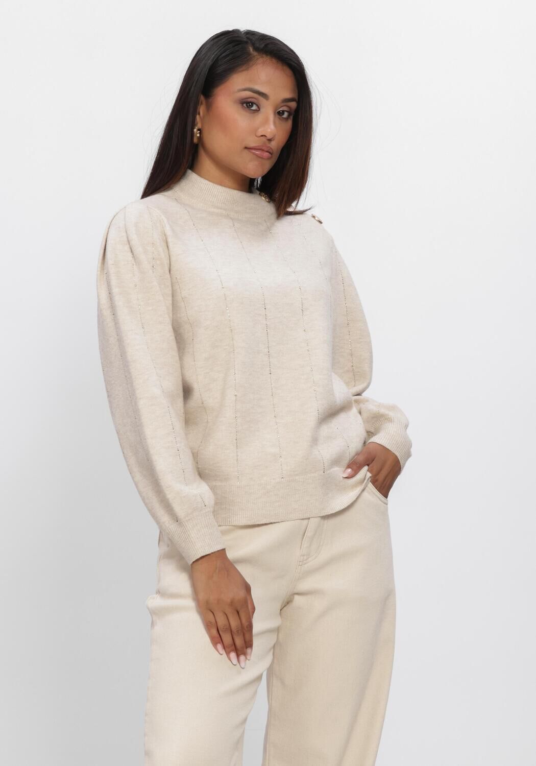 Beige NUKUS Pullover MOLLY PULLOVER STRASS - large