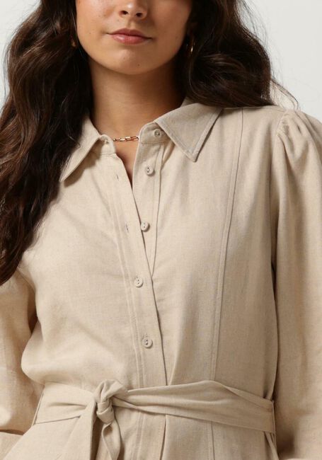 Beige Y.A.S. Midikleid YASFLAXY 3/4 LINEN SHIRT DRESS - large