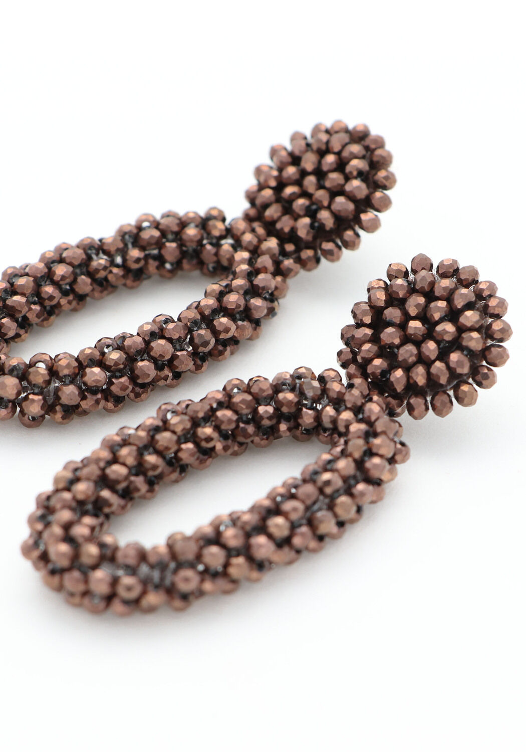 Bronzefarbig PAULIE POCKET Ohrringe OVAL BENTHE EARRINGS - large