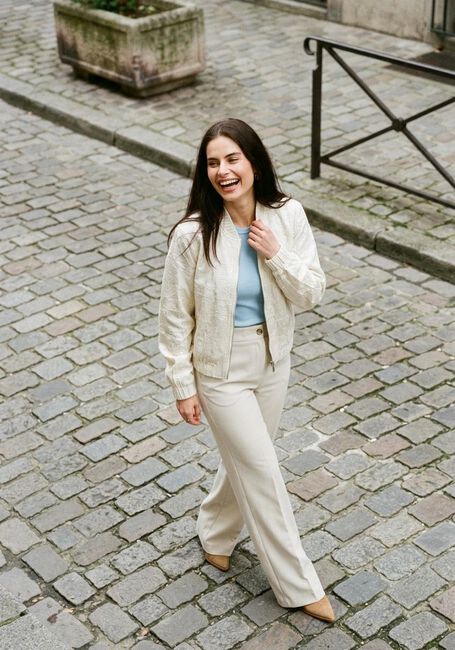 Beige MODSTR&Ouml;M Weite Hose GALE PANTS - large