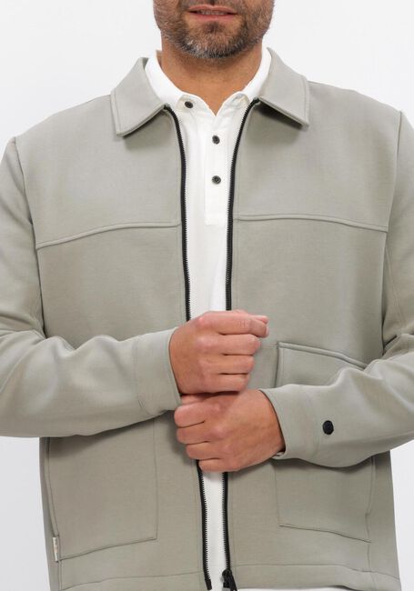 Khaki CAST IRON Overshirt REGULAR FIT INTERLOCK - large