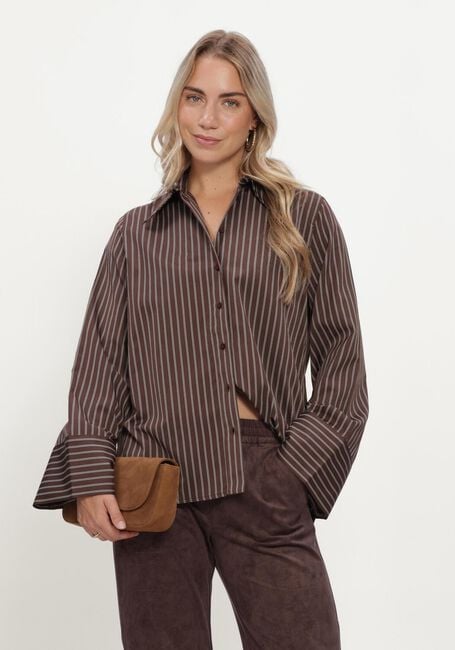 Braune SIMPLE Blusen WV-COTT-PL-PIN-26-3 - large
