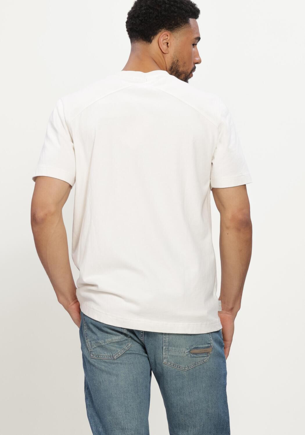 Nicht-gerade weiss CAST IRON T-shirt SHORT SLEEVE R-NECK REGULAR FIT PEACHED JERSEY - large