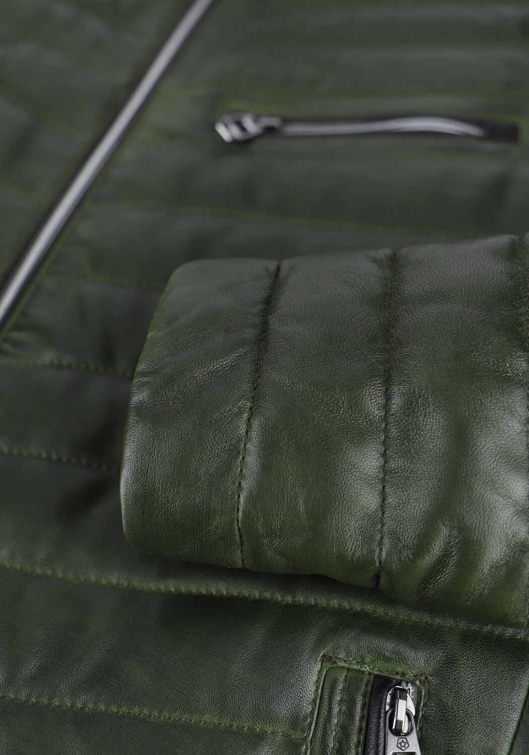 Gr&uuml;ne MILESTONE Lederjack DAMIANO - large