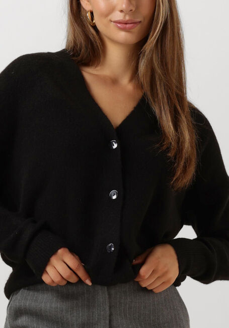 Schwarze SUMMUM Strickjacke CARDIGAN WOOL ELASTANE BLEND KNIT - large