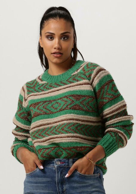 Grüne SCOTCH & SODA Pullover METALLIC FAIR ISLE PULLOVER - large