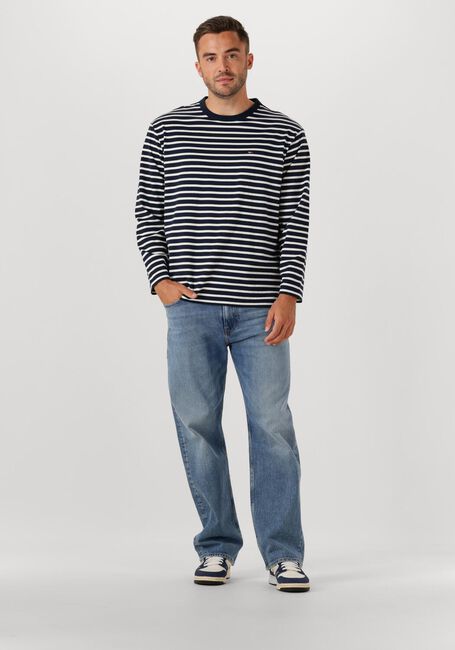 Blaue TOMMY JEANS Polos & T-Shirts TJM REG SFLAG BRETON STRIPE LS - large