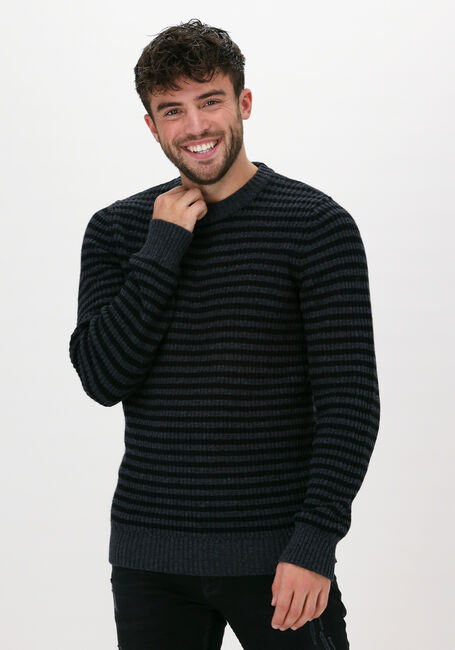 Graue SELECTED HOMME Pullover SLHDAVIS LS KNIT CREW NECK U - large