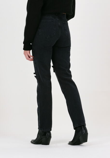 Schwarze NA-KD Straight leg jeans DESTROYED STRAIGHT DENIM - large