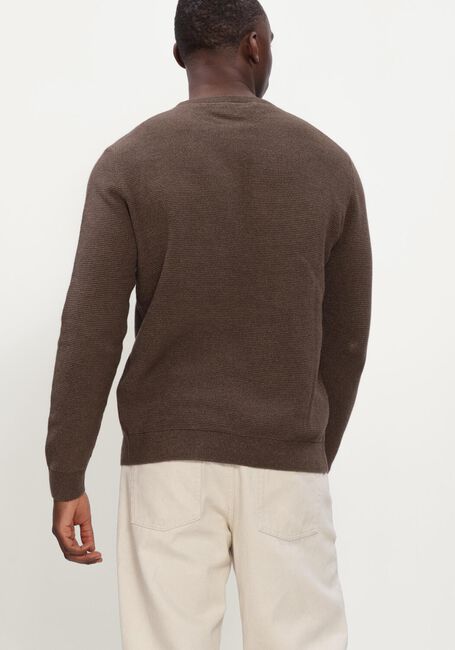 Braune SELECTED MEN Pullover SLHROSS LS KNIT STRUCTURE CREW NECK NOOS - large