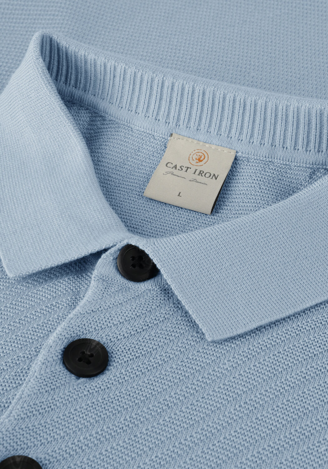 Hellblau CAST IRON Polo-Shirt SHORT SLEEVE POLO COTTON MODAL - large