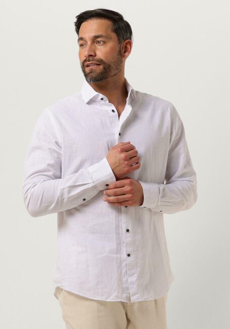 Weiße PROFUOMO Klassisches Oberhemd SHIRT CUTAWAY SC COTTON LINNEN - large