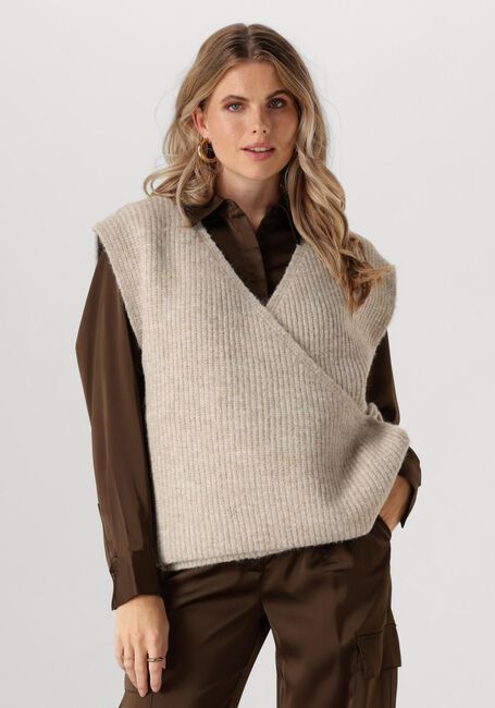 Beige ANOTHER LABEL Strickjacke BILLIE KNITTED VEST - large