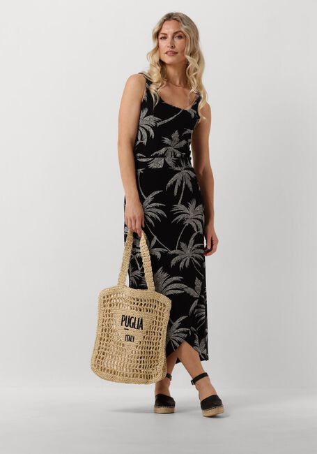 Schwarze JANSEN AMSTERDAM Top VP363 JERSEY PRINTED SLEEVELES SINGLET WITH SQUARE NECKLINE - large