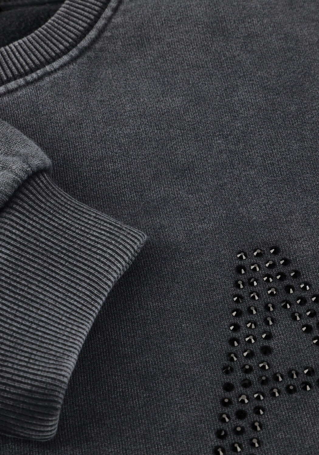 Anthrazit ALIX THE LABEL Sweatshirt LADIES KNITTED ACID WASHED SWEATER - large