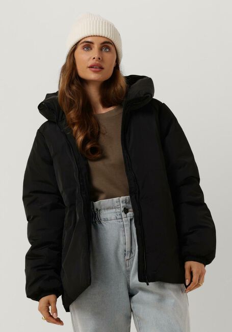 Schwarze MSCH COPENHAGEN Wattierte Jack NORINA KAYSA HOOD JACKET - large