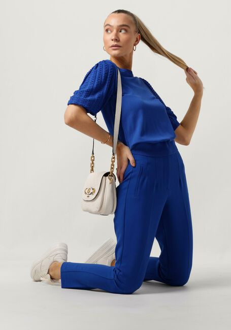 Blaue JANSEN AMSTERDAM Top K136 KNITTED TOP 3/4 PUFFED SLEEVE - large