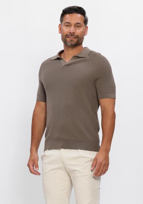 Beige PROFUOMO Polo-Shirt POLO OPEN COLLAR RIB - large