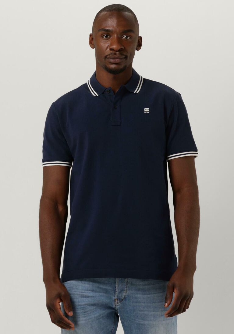 blaue g-star raw polo-shirt dunda slim stripe polo s/s