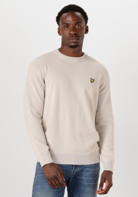 Beige LYLE & SCOTT Pullover COTTON CREW NECK JUMPER - large