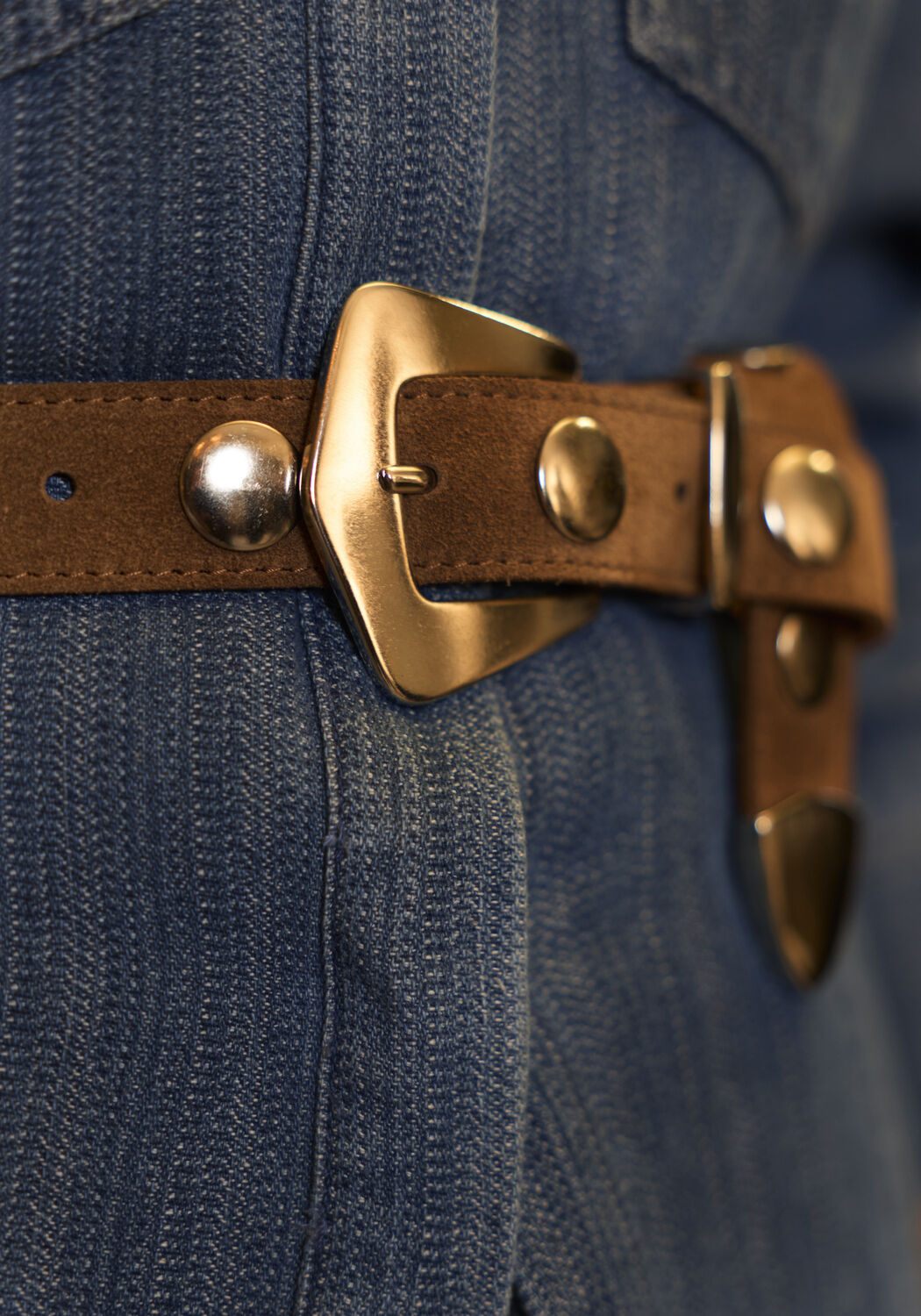 Camelfarbene OMODA ATELIER G&uuml;rtel SUEDE BELT X MODEROSA