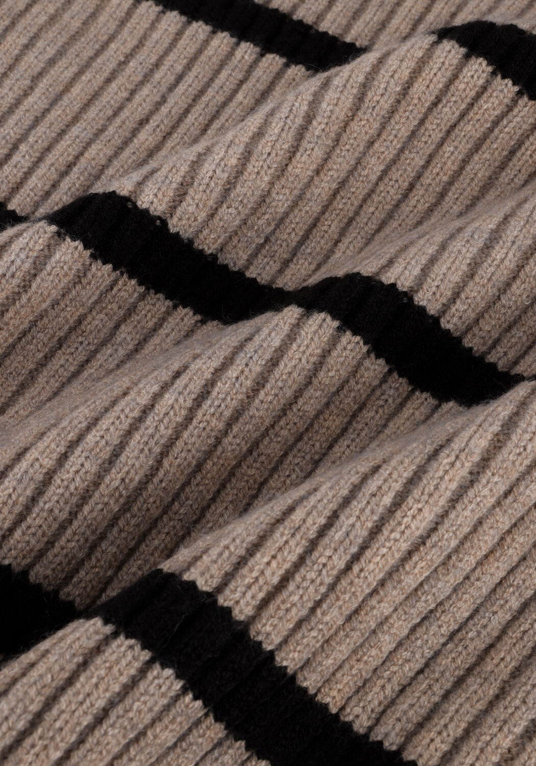 Taupe CO'COUTURE Pullover ROW STRIPE BOX CROP KNIT - large