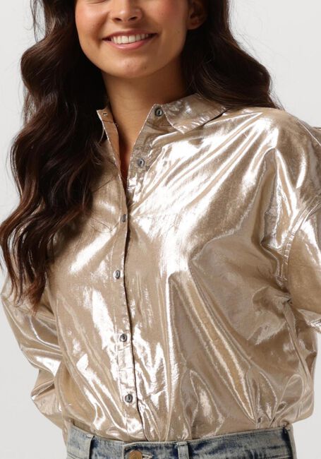 Goldfarbene RUBY TUESDAY Blusen ISAI BIG SHIRT GATHERING SLEEVES - large