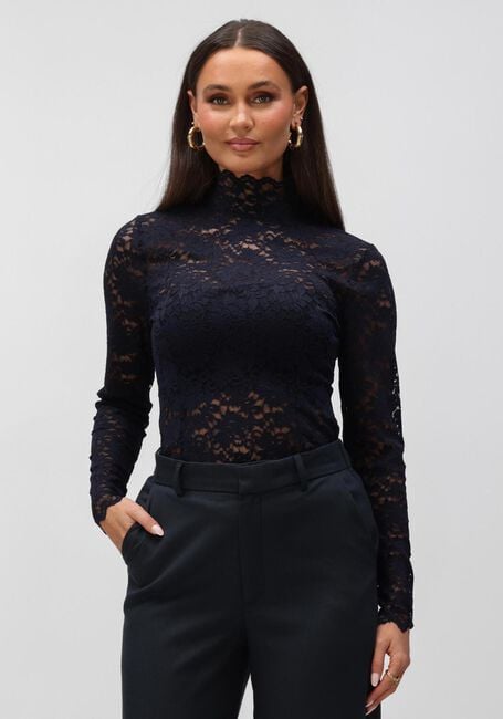 Dunkelblau NEO NOIR Top LIZA LACEFLOWER BLOUSE - large