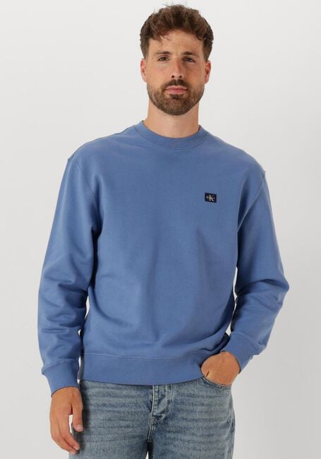 Blaue CALVIN KLEIN Sweatshirt LS EU BADGE 350TERRY CN SWTSHRT - large