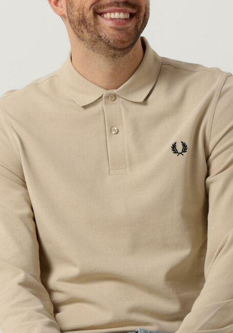 Sand FRED PERRY Polo-Shirt LONG SLEEVE PLAIN FRED PERRY SHIRT - large