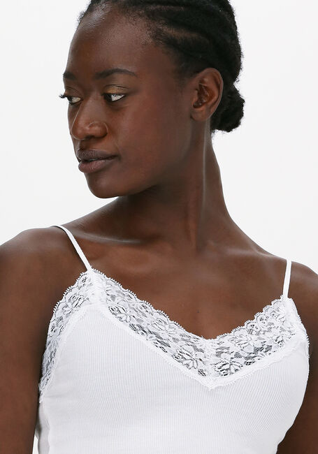 Weiße SELECTED FEMME Top SLFMANDY RIB LACE SINGLET - large