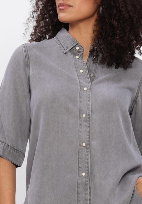 Graue OBJECT Blusen OBJFRAME 2/4 RE DENIM TOP - large