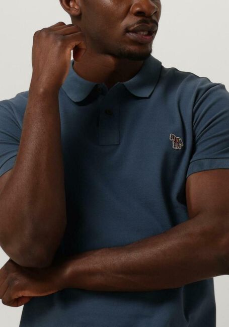 Blaue PS PAUL SMITH Polo-Shirt MENS SLIM FIT SS POLO SHIRT ZEBRA - large