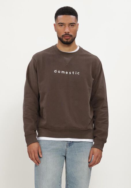 Braune SELECTED MEN Sweatshirt SLMDOMESTIC RELAXAXEL LS CREW NECK SWEAT - large
