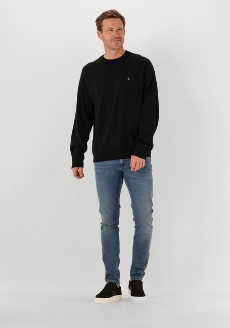 Schwarze CALVIN KLEIN Pullover LS EZ CORRON CREWNK SWEATER 12GG - large