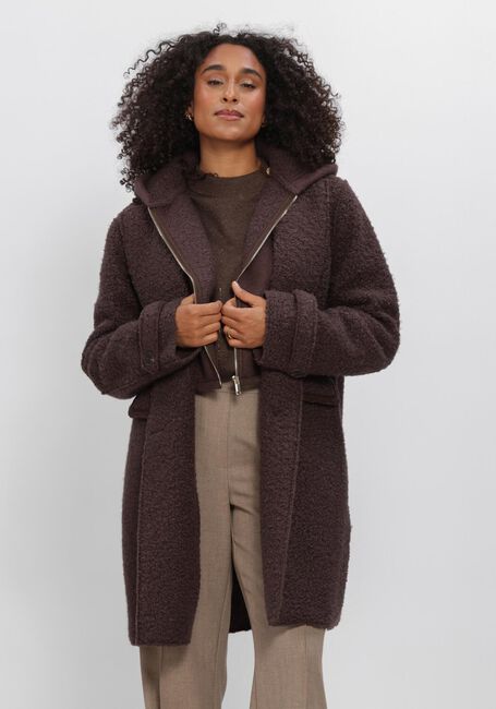 Braune NUKUS M&auml;ntel MIRTHE COAT BOUCLE - large